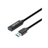 Cable USB Extensin, Manhattan,153737,v3.0 Ext. Activa 5.0m Negro