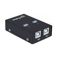 Multiplexor USB Manhattan,162005, USB 1:2 Comparte 1 Disp A 2pc