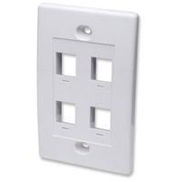 Tapa Faceplate, Intellinet,163316, 4 Perforacion Blanco