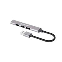 Hub Usb,manhattan,168427, V2.0 3 Ptos Y V3.0 1 Pto, Aluminio Gris Espacial