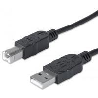 Cable Usb,manhattan,33382, V2.0 A-b 3.0m, Negro