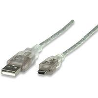 Cable Usb,manhattan,333412, V2.0 A-mini B 1.8m Plata