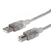 Cable Usb,manhattan,345408, V2.0 A-b 5.0m Plata