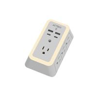 Cargador De Pared Acteck Energon Lumina Cp515 / 11 En 1 / 7 X Tomacorriente / 2 USB / 2 Tipo C / Resistente Al Fuego / Supresor De Picos 540 J / Sensor Touch / Blanco /ac-936484