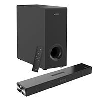 Barra De Sonido Acteck Dynamic Thin Bs600 / 3 Boocinas + Subwoofer / Sonido Estereo 2.1 / 60 W / 80 Db / 3.5 Mm - USB - HDMI - Optical - Bluetooth 5.3 / Negro / Ac-940801