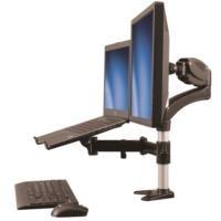 Soporte Para Un Monitor - Brazo Para Monitor Y Base Para Laptop Con Ajuste De Altura De Un Toque - Con Soporte Vesa Para Pantallas De 27 Negro - Startech.com Mod. Armunonb