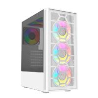 Gabinete Gamer Balam Rush Dragonfly Perform Aircool Gm590aw / Media Torre / Mini Itx, Micro Atx, Atx / Incluye Ventilador Argb / Panel De Cristal Templado Malla / Blanco / Br-935999