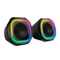 Bocina Gamer Balam Rush Glimm Quad Bg555 / Alambrica USB / Bluethooth - 3.5 Mm / Sonido Estereo / 10 W / Iluminacion LED / Negro / Br-937016