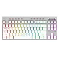 Teclado Gamer Dominate Expert Gk959 / Inalambrico Dual / Mecanico / Ilumnacion Rgb / Recargable / 87 Teclas / WIN - Mac - Android - Consolas De Juego / Español / Dongle-bt 5.0 / Blanco / Br-940412