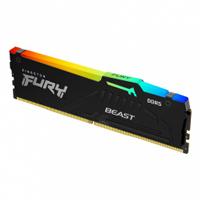 Memoria RAM Kingston Dimm DDR5 16gb 5200mt/s Fury Beast Black Xmp Rgb Cl40 288pin 1.25v C/disipador De Calor P/pc/gamer/alto Rendimiento Kf552c40bba-16