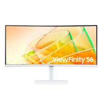 Monitor LED Samsung 34 Pulgadas /viewfinity S6/ultra-wqhd(3440 X 1440)/ Va / Widescreen /curvo/ Dp/ Hdmi/ Hub USB /tb/ 100hz/ Blanco