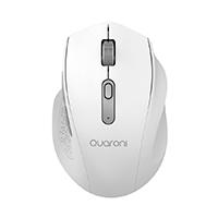 Mouse Inalambrico Ergonmico Con Textura Quaroni 5 Scroll/receptor 2.4 Ghz/800 - 2400 Dpi/ptico/4 Niveles/blanco