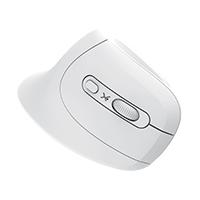 Mouse Vertical Inalambrico 800 A 1200 Dpi Silencioso Conector USB Ergonomico Perfect Choice Snouse - Blanco