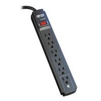 Supresor De Picos Protec It Tripp-lite Tlp606b C/ 6 Contactos, Cable 1.83 M 6 Pies, 790 Joules, LED De Diagnostico, Gabinete En Negro.